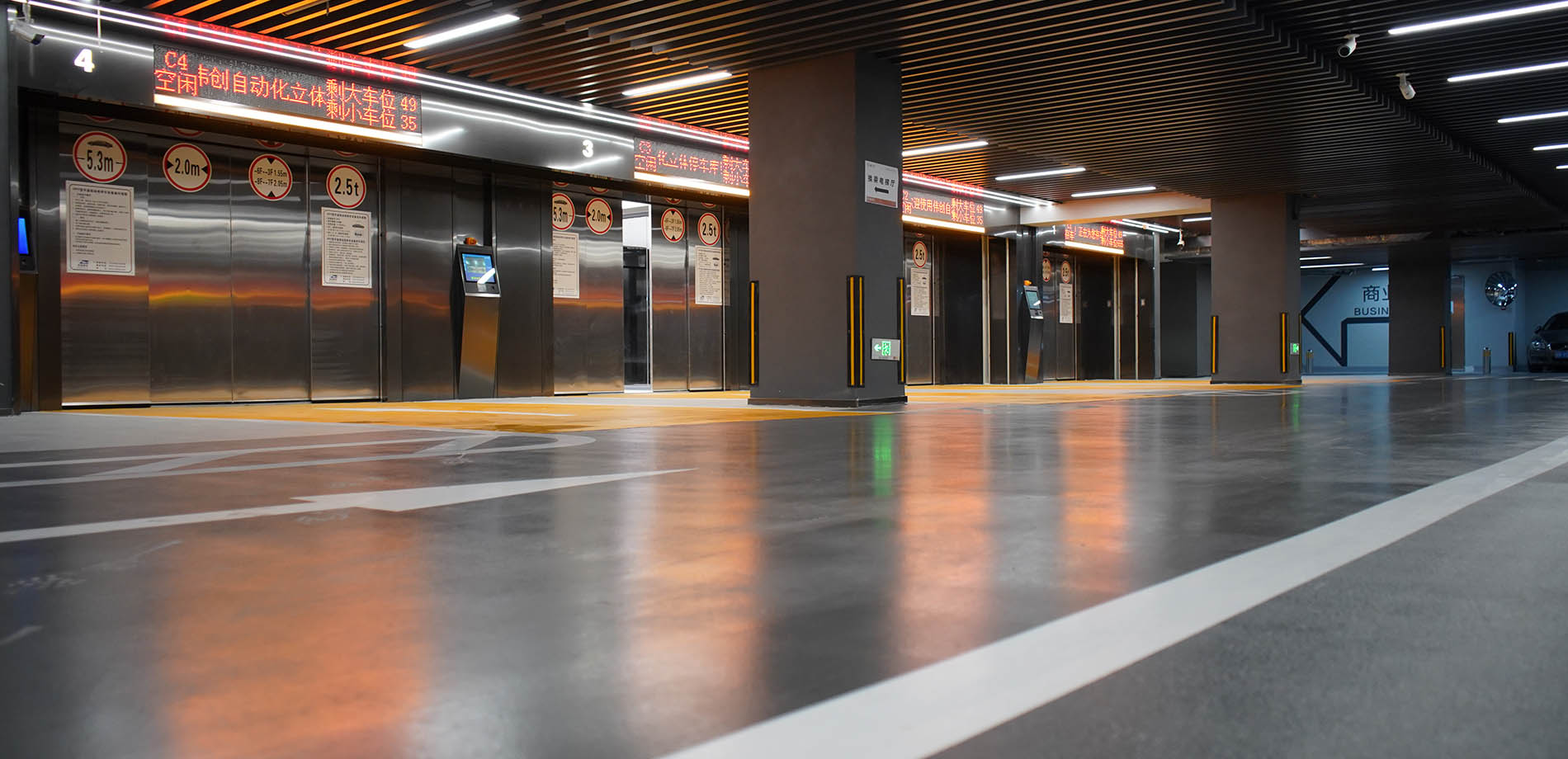 Completed Weichuang automated parking arrival hall